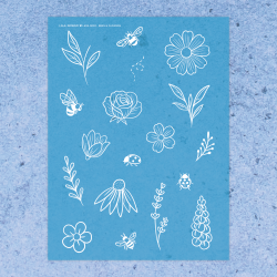 Bees &amp; Flowers | Stencil 0003