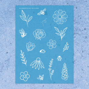 Bees & Flowers | Stencil 0003