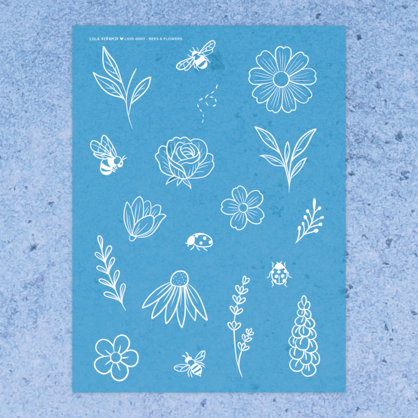 Bees &amp; Flowers | Stencil 0003