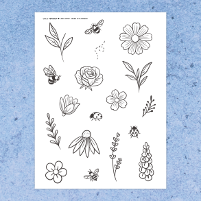 Bees & Flowers | Stencil 0003