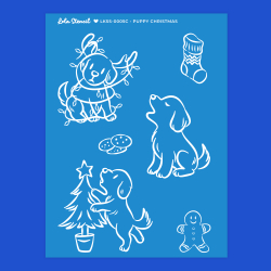 Silkscreen Stencil | Puppy Love &amp; Puppy Christmas