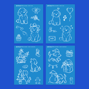 Silkscreen Stencil | Puppy Love & Puppy Christmas