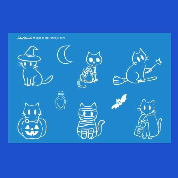 Silkscreen stencil | Bookish &amp; Spooky Cats