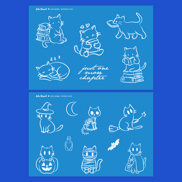Silkscreen stencil | Bookish &amp; Spooky Cats