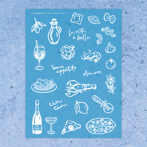 Italiensk middag II | Stencil 0014