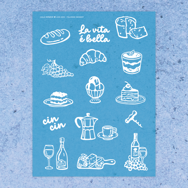 Italiensk dessert | Stencil 0015