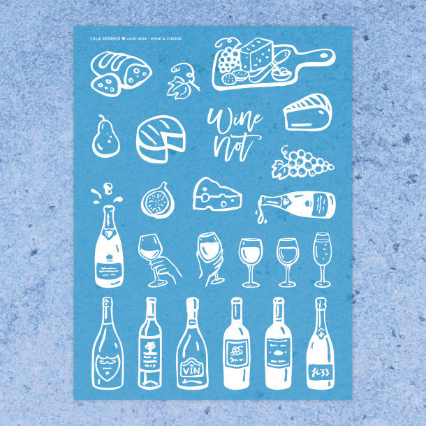 Wine &amp; cheese | Stencil 0016