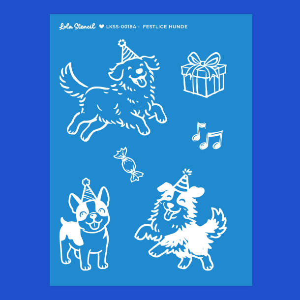 Silkscreen Stencil | Festlige Hunde
