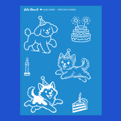 Silkscreen Stencil | Festlige Hunde