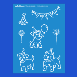 Silkscreen Stencil | Festlige Hunde