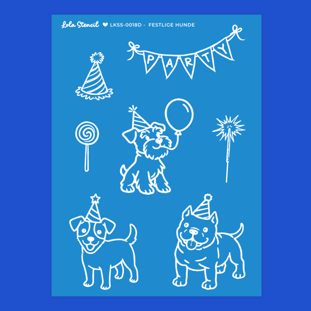 Silkscreen Stencil | Festlige Hunde