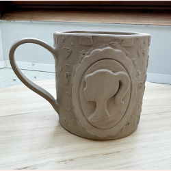 Oval blget ramme udstikker med prgning 80mm