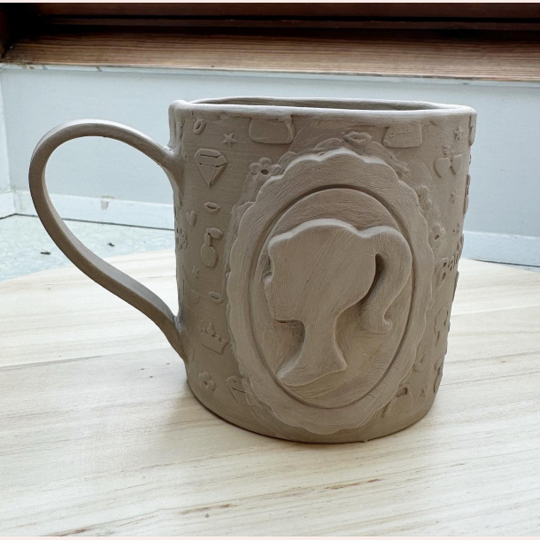 Oval blget ramme udstikker med prgning 80mm