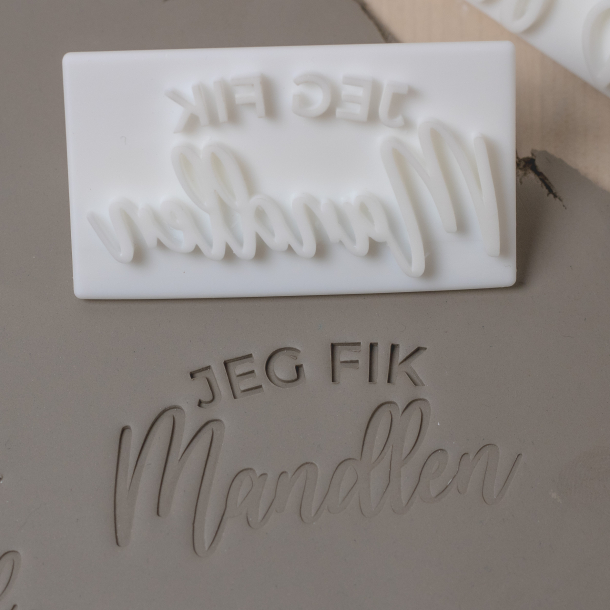 'Jeg fik mandlen' tekst stempel - Nr. 1