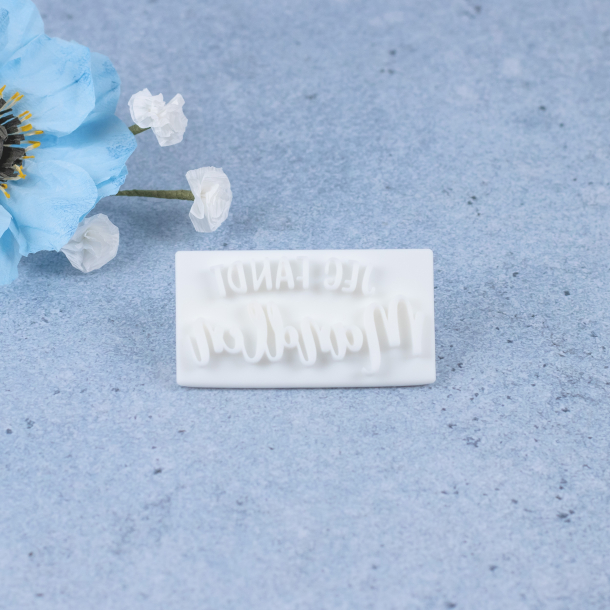 'Jeg fandt mandlen' tekst stempel - Nr. 3