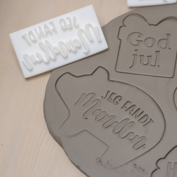 'Jeg fandt mandlen' tekst stempel - Nr. 3