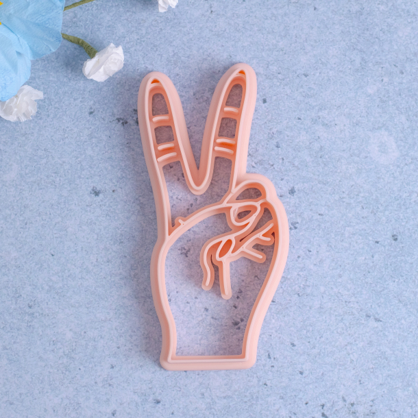 Hndtegn peace udstikker med prgning - Nr. 1