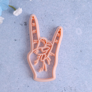 Hndtegn Rock on udstikker med prgning - Nr. 7